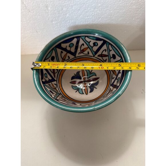 Set Of 4 Hand-Painted Moroccan Ceramic Bowls 5” From City of Fez - Picture 9 of 10